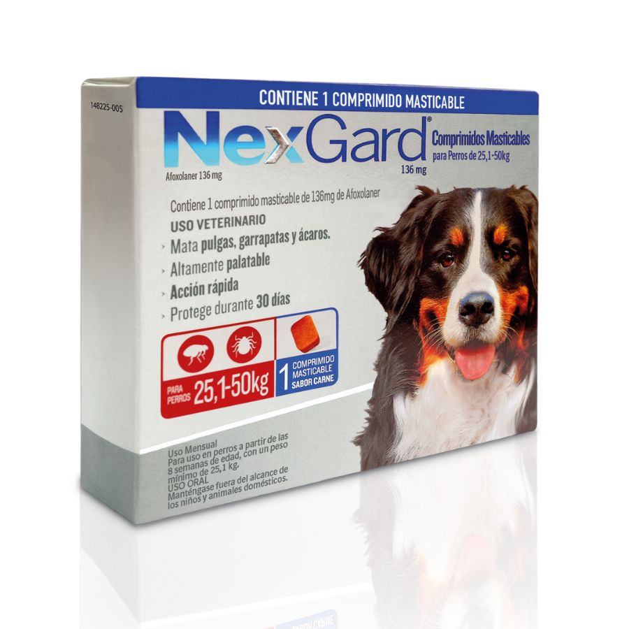 Desparasitante Nexgard caja de 1 comp para perros de 25 a 50 KG